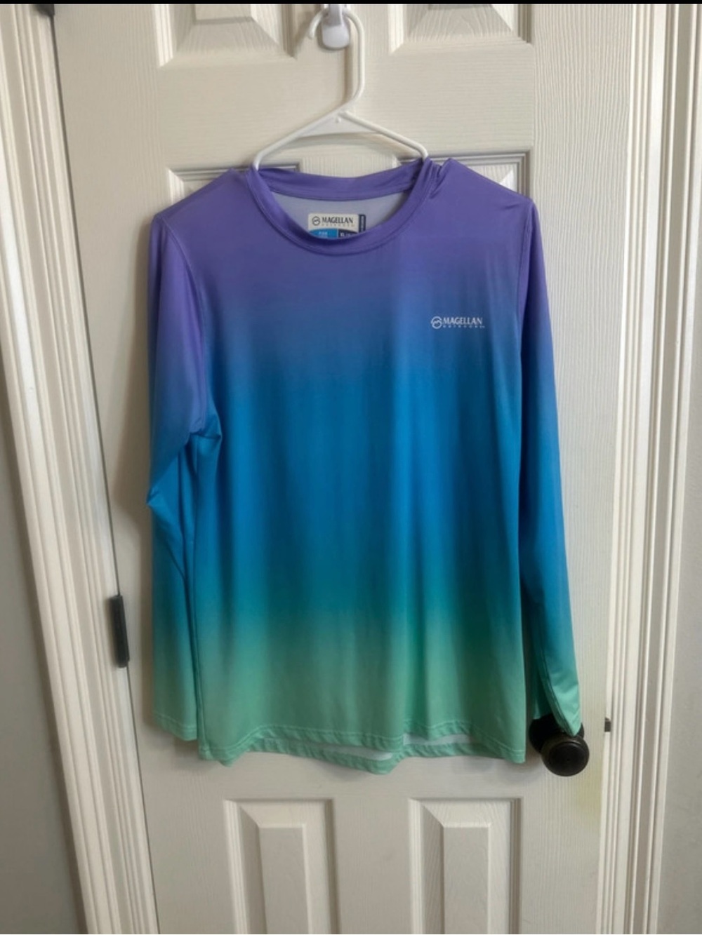 Magellan Outdoors Ombre Long-Sleeve Performance Shirt in Purple, Blue, Green